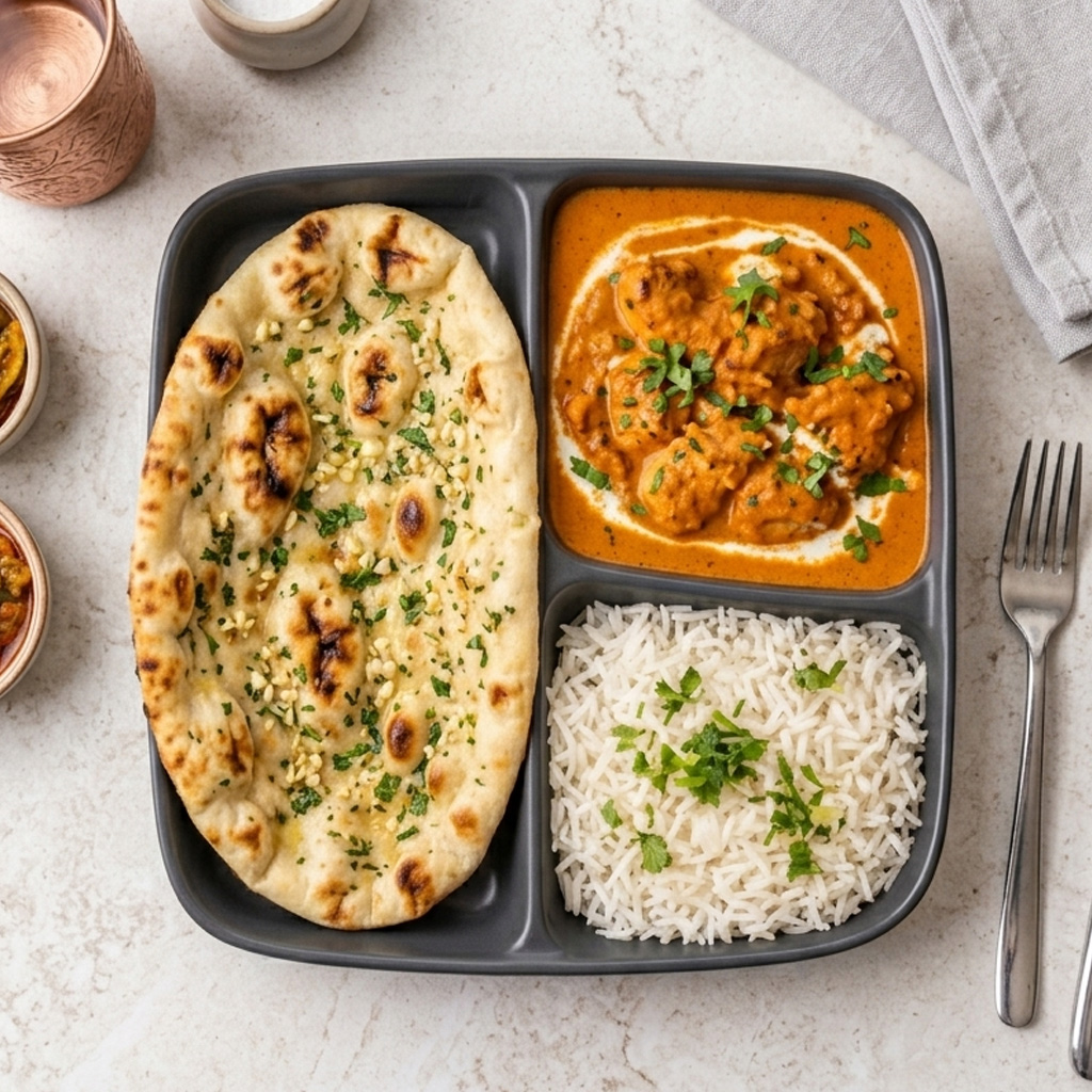 Butter Chicken with Naan & Rice — Irwin Indian Bistro